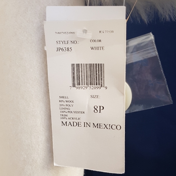 JP 1893 Off white wool blend coat 8P - Picture 4 of 8